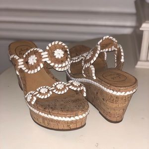 Jack Rogers Leigh Cork Wedge Sandal (Cork/White)